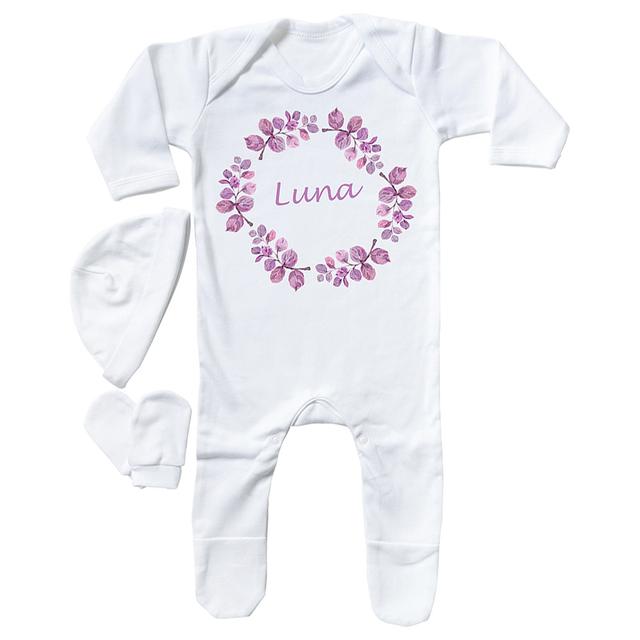 Mini Plum - Personalised Lavender Baby Romper