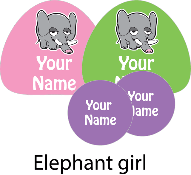 Ladybug - Shoe Labels Elephant Girl - Pack of 16