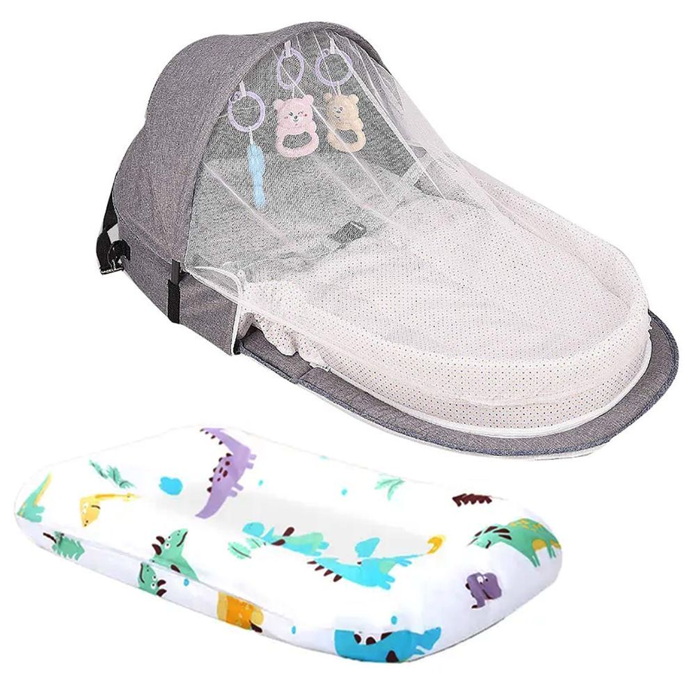 Portable baby crib with mosquito clearance net