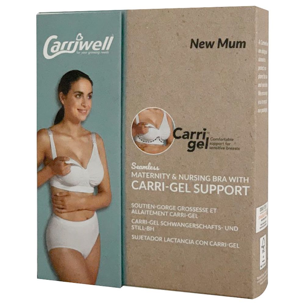 Maternity & Nursing Bra with Carri-Gel Support White