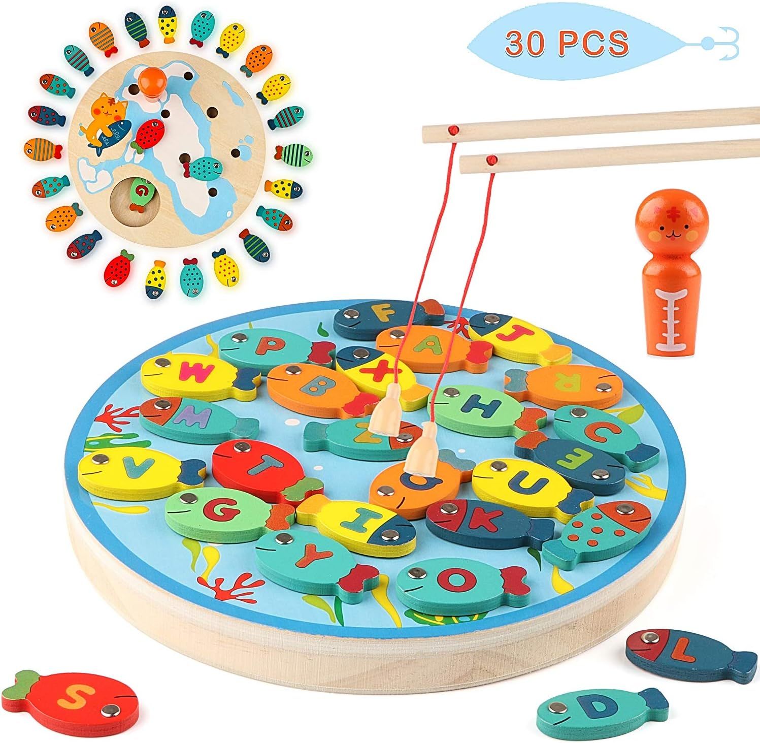 ESSEN - Magnetic Wooden Fishing Game Toy