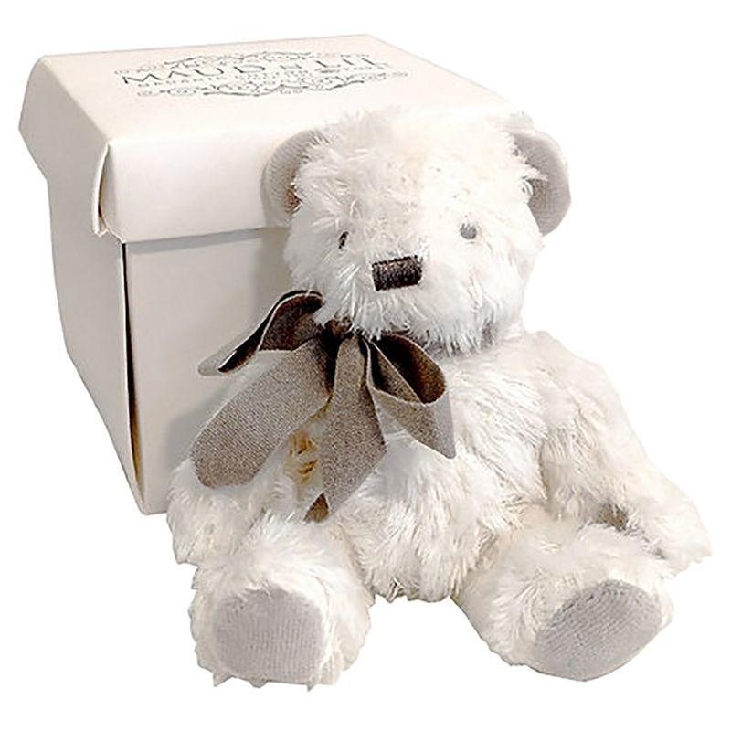 Maud n Lil Organic Mini Teddy Bear White Grey