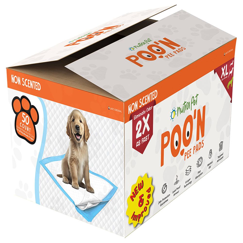 Nutrapet Poo N Pee Pads Non Scented XL 60x90 cm 50pcs