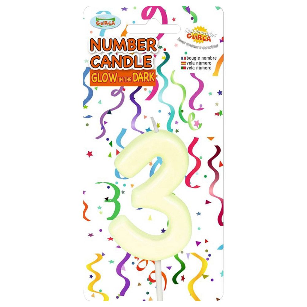 Bougie Chiffre 3 multicolore - My Party Kidz