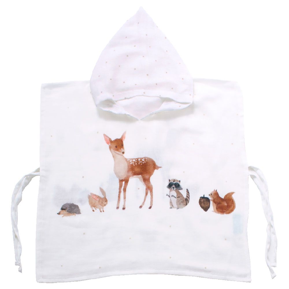 Casadora Baby Muslin Poncho Forest Amigos