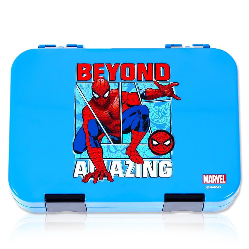 Marvel Spider-Man 6 / 4 Compartment Convertible Bento Tritan Lunch Box -  Blue