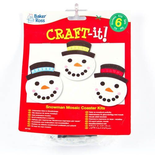 Baker Ross Snowman Mosaic Coaster Kits Pack of 6 Buy at Best