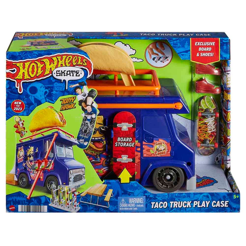 Hot Wheels Skate Octopus Skatepark Playset with Tony Hawk Fingerboard &  Pair of Removable Skate Shoes, Includes Storage