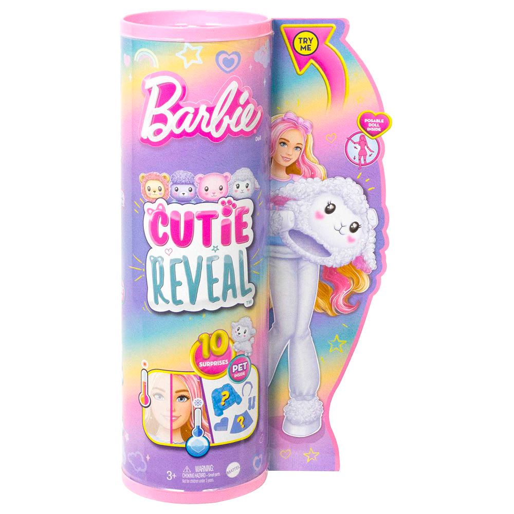 Mattel Games - Barbie Cutie Reveal Doll & 10 Accessories - Lamb