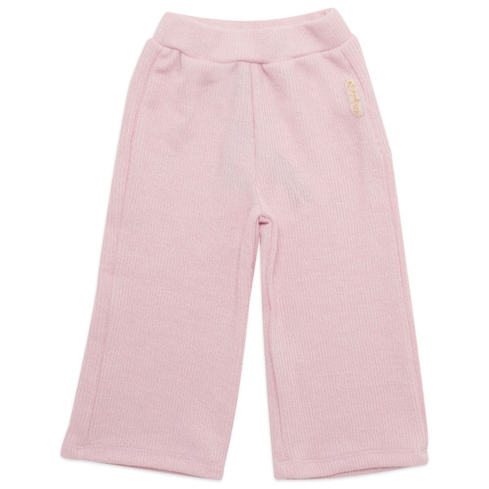 pink cotton wide leg track pant