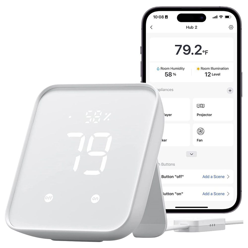 SwitchBot Hub 2 (2nd Gen), work as a WiFi Thermometer Hygrometer, IR Remote  Cont