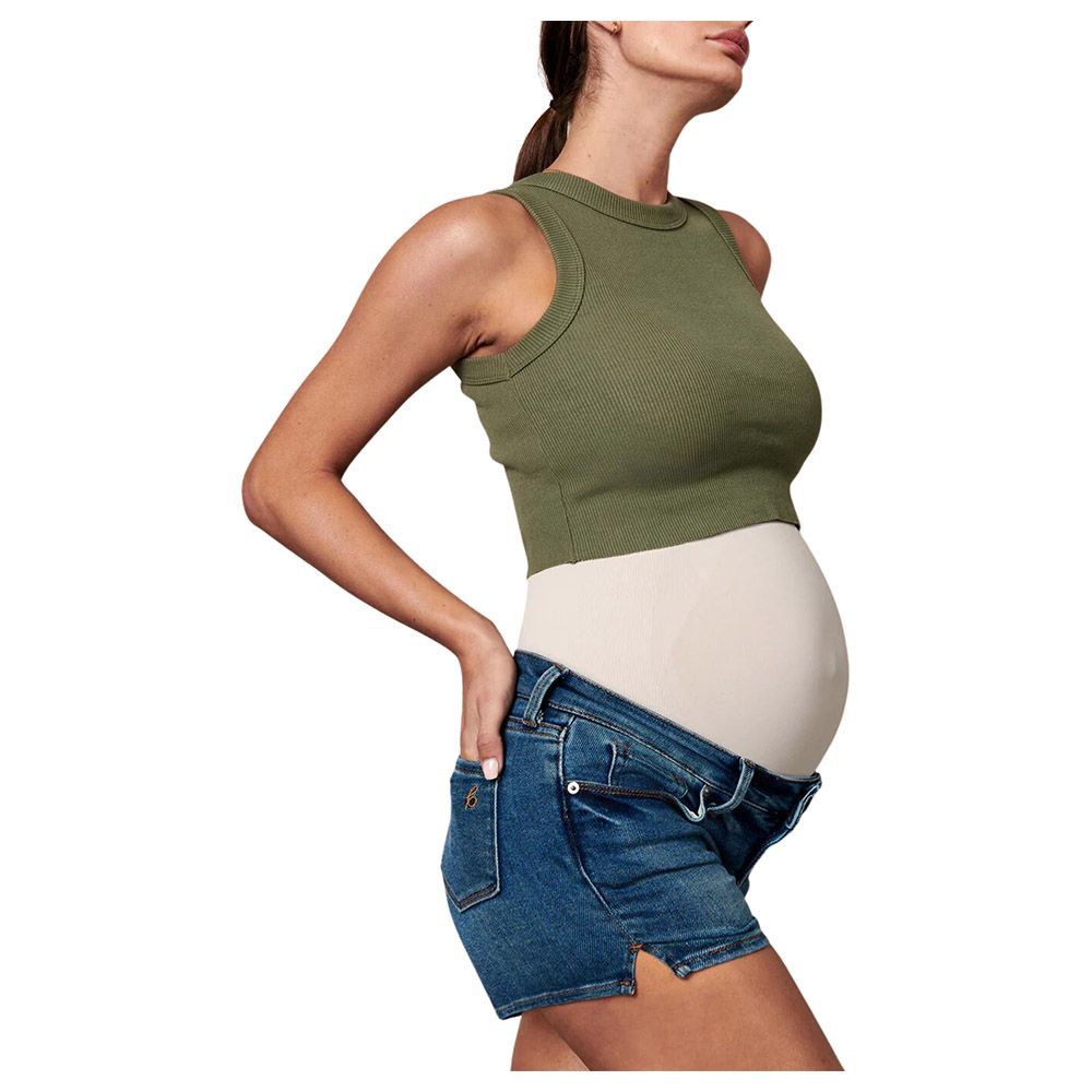 Mums & Bumps - Soon Mila Denim Maternity Shorts - Light Wash
