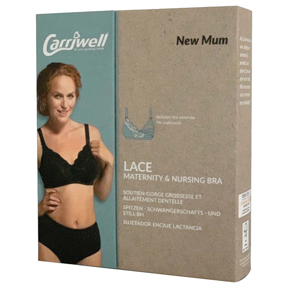 Carriwell Maternity & Nursing Bra with Padded Carri-Gel Support - Black  (Size - XX-LARGE)