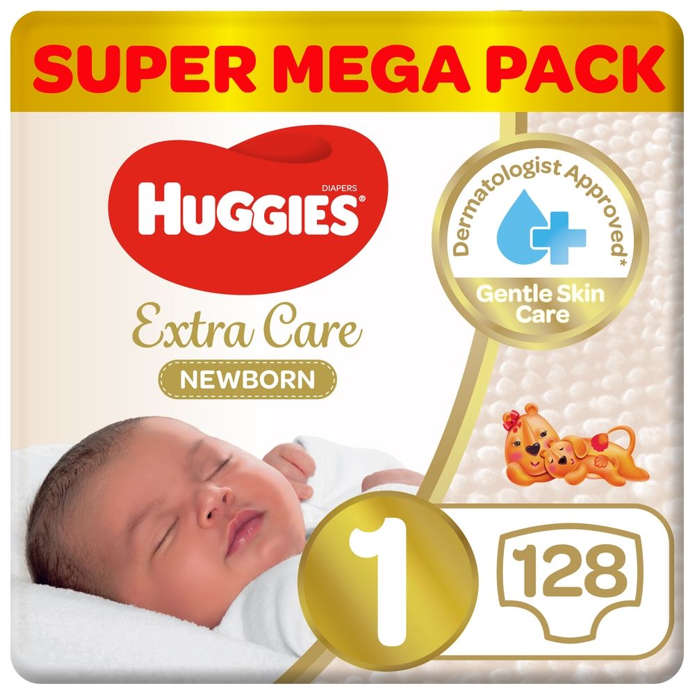Huggies New Born Diapers Size 2 Value Pack 4-6 kg 128pcs