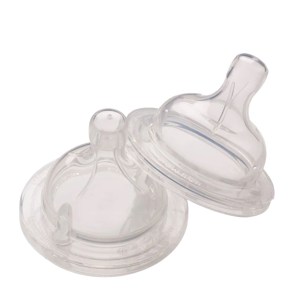 Nuby - Anti-Colic Silicone Nipple - Pack of 2 - Clear