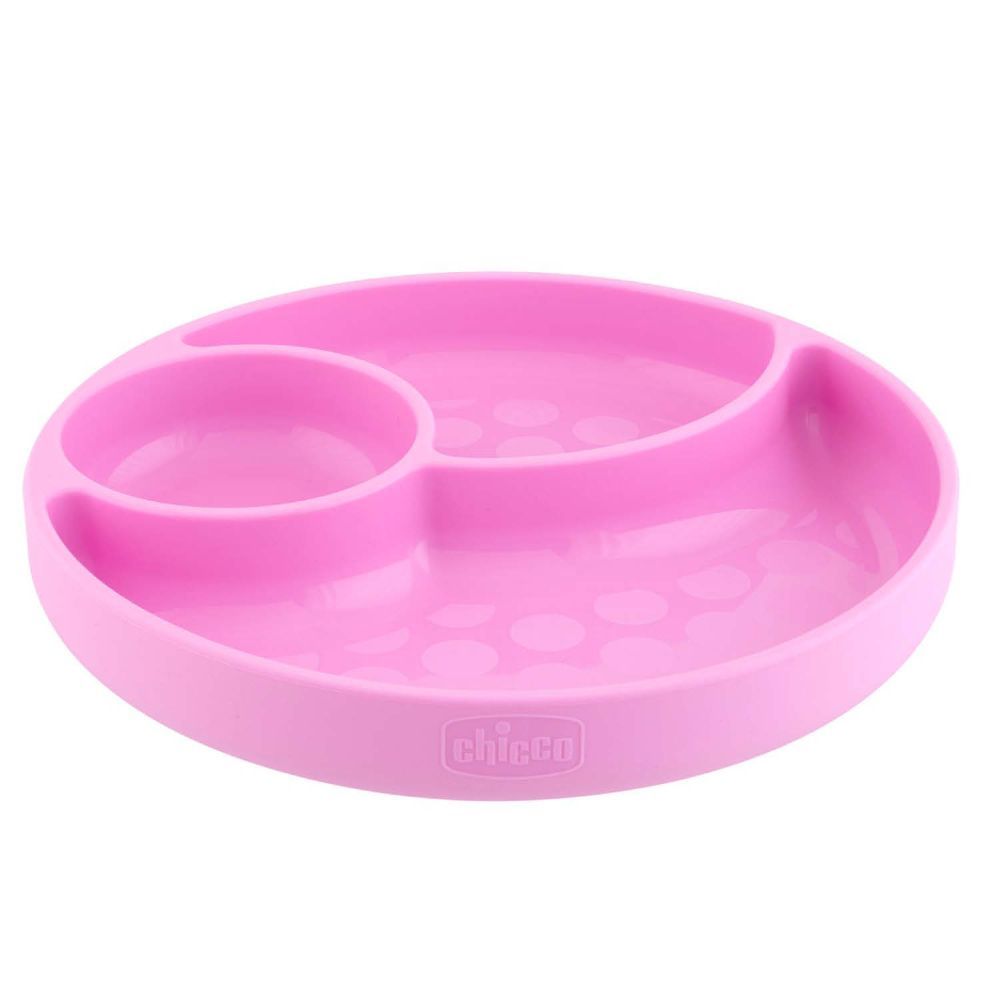 OXO TOT SILICONE DIVIDED PLATE PINK