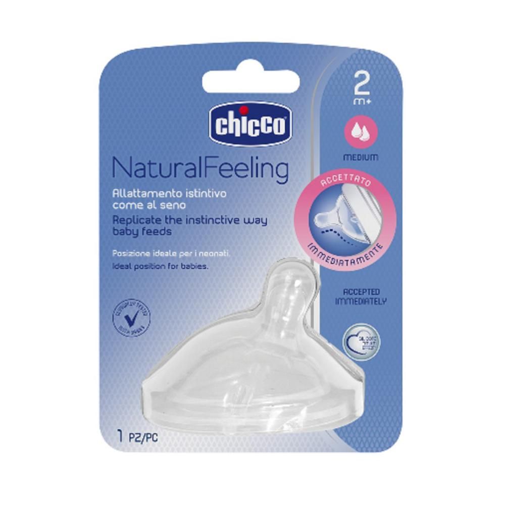 Chicco - NaturalFeeling Teat 2m+ Medium Flow Silicone