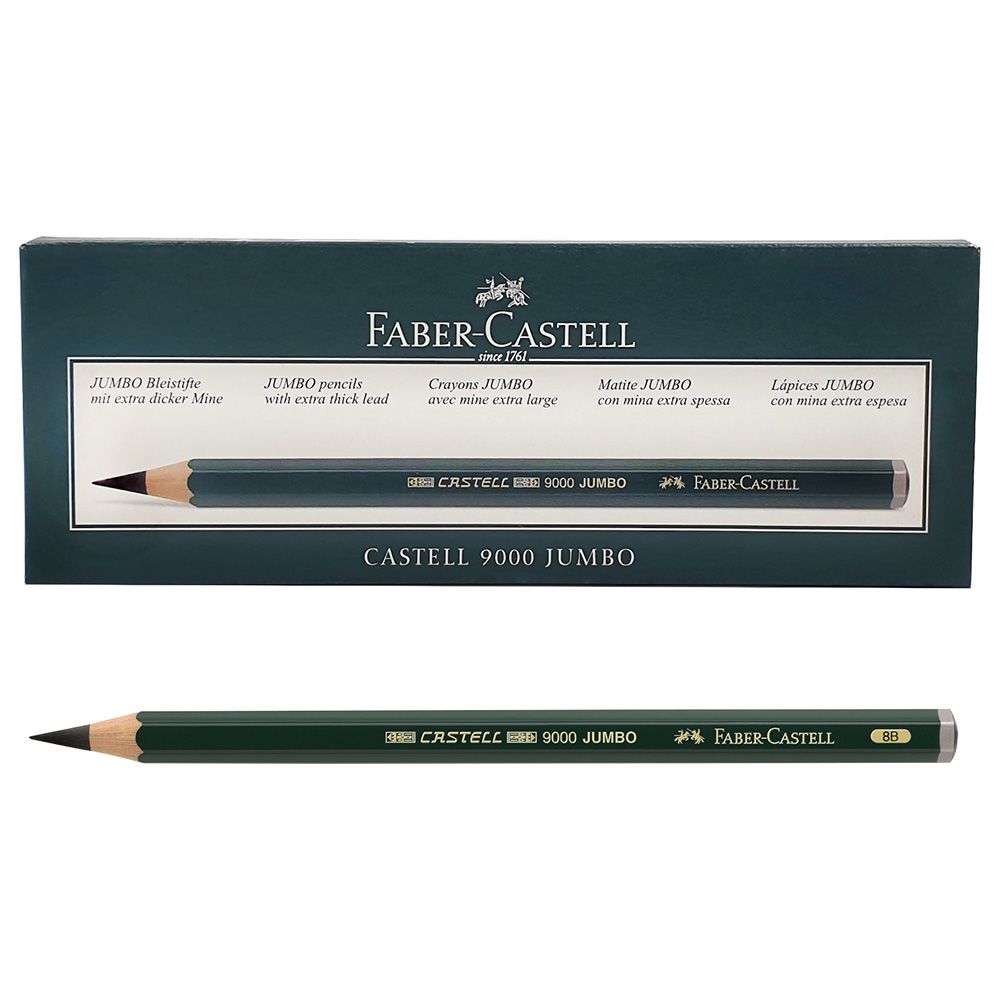 Faber-Castell - Castell 9000 Jumbo Graphite Pencil 4B - 6pcs