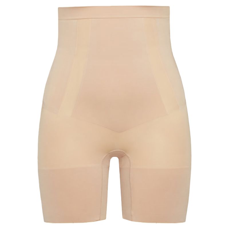 Spanx - Plunge Low-Back Mid-Thigh Bodysuit - Nude