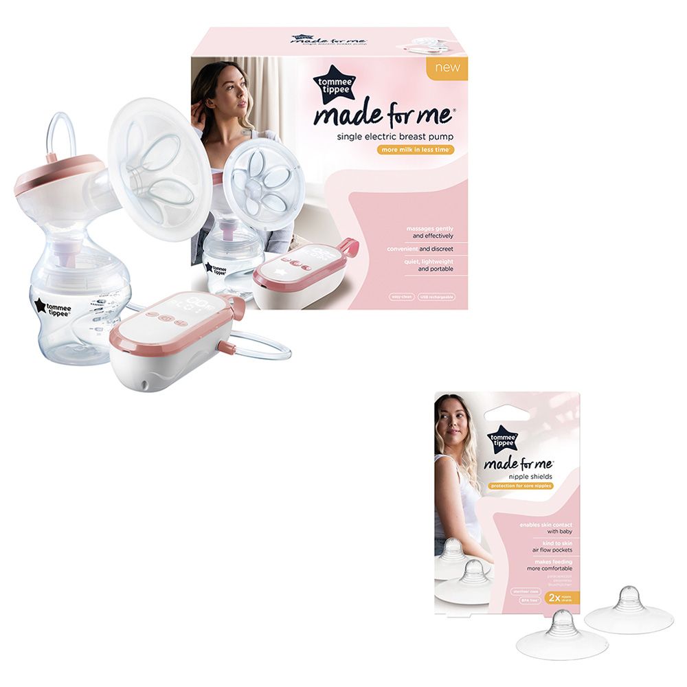 Tommee Tippee Made for Me Double Electric Wearable Breast Pump, Hands-Free,  in-Bra Breastfeeding Pump, Portable, Quiet, 1 Massage and 8 Express Modes