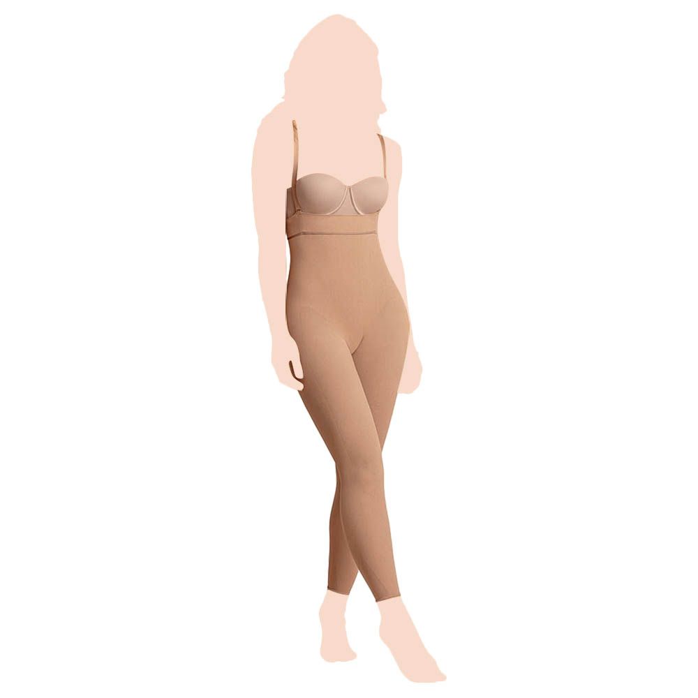 Spanx - Oncore Open Bust Mid Thigh Body Suit - Nude