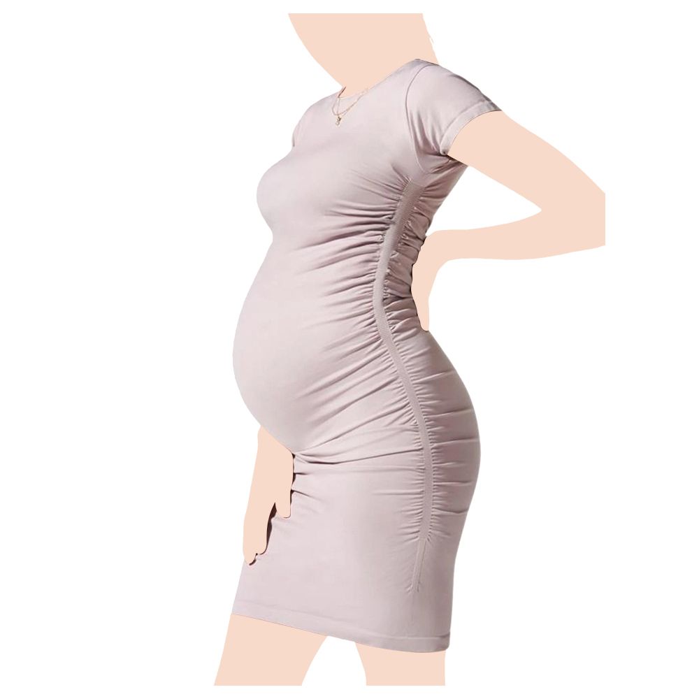 Blanqi Everyday Maternity Cap Sleeve Crew Neck Dress M medium