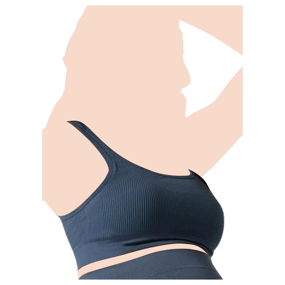 Mums & Bumps - Blanqi Everyday Ribbed Seamless Bralette - Oil Blue