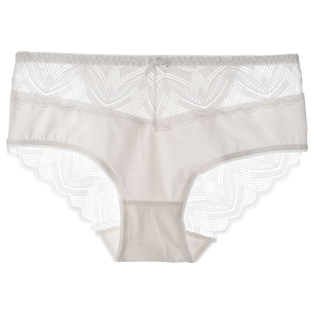 Lacy Dreams - Comfortable Lace Brief - Milky White