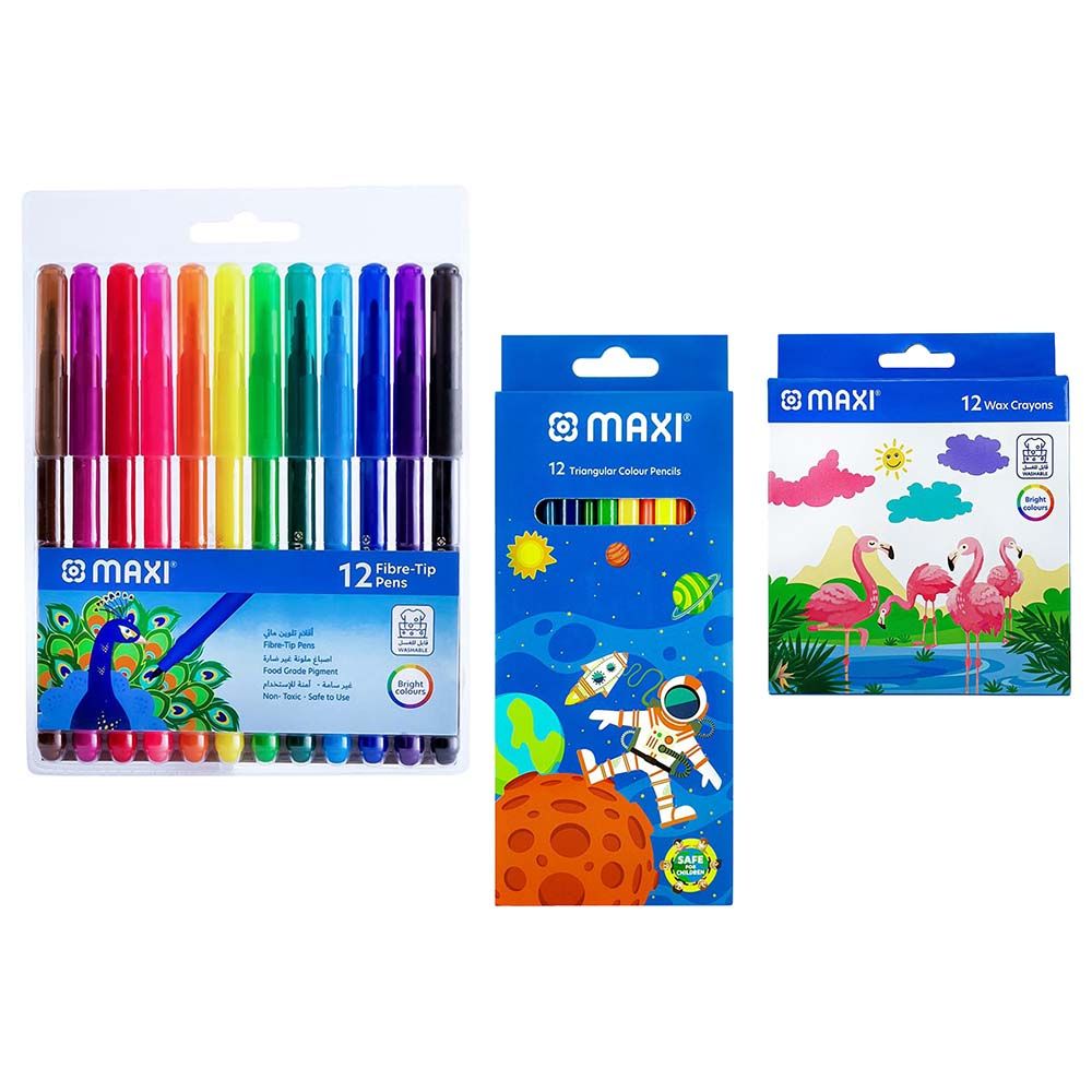 Turbo Maxi Super Washable Felt Tip Fibre Pens, Large Tip Nib 5mm, 12  Assorted Colours, Ideal for Children, Parties and Schools