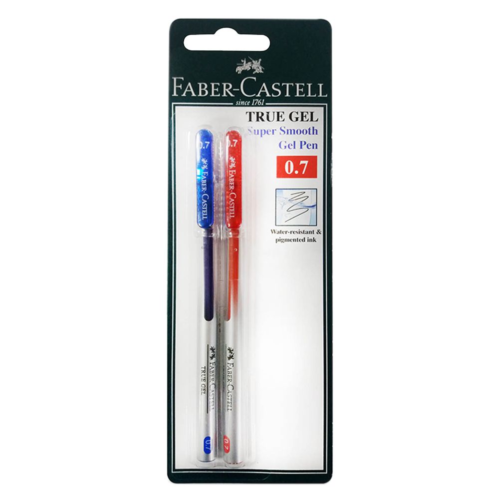 Faber Castell True Gel Pen, Smooth Gel Pen 0.7mm, Pack of 6 9 12 Red Black  Blue