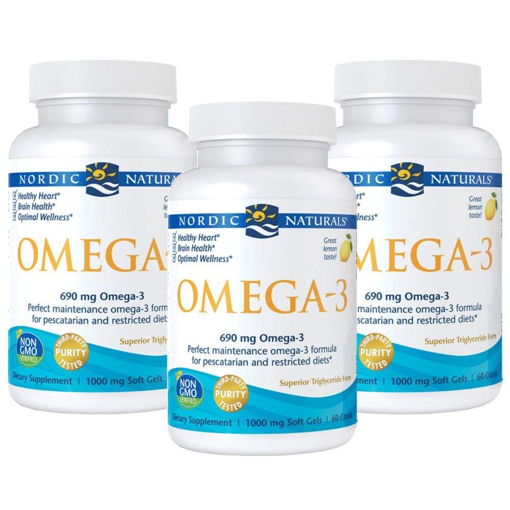 Nordic Naturals Omega-3, 690 mg, Lemon, Soft Gels - 60 soft gels