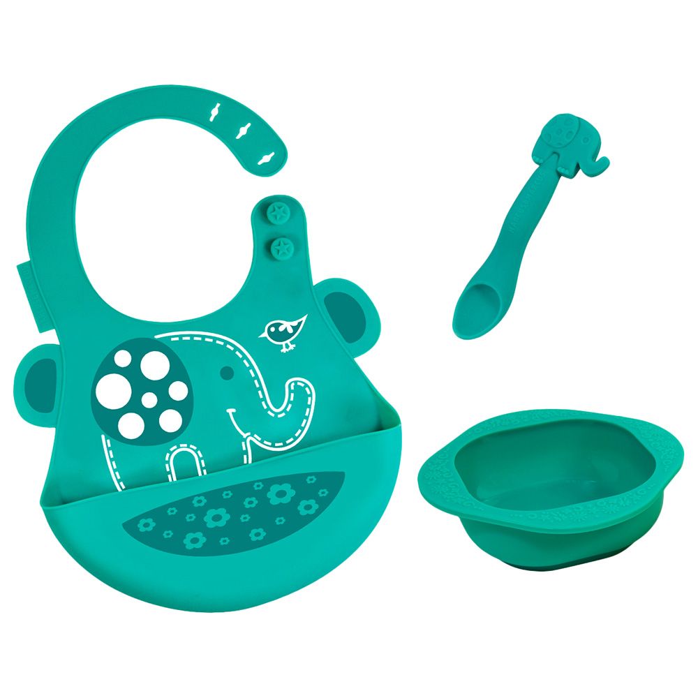 Elephant Silicone Baby Feeding Set