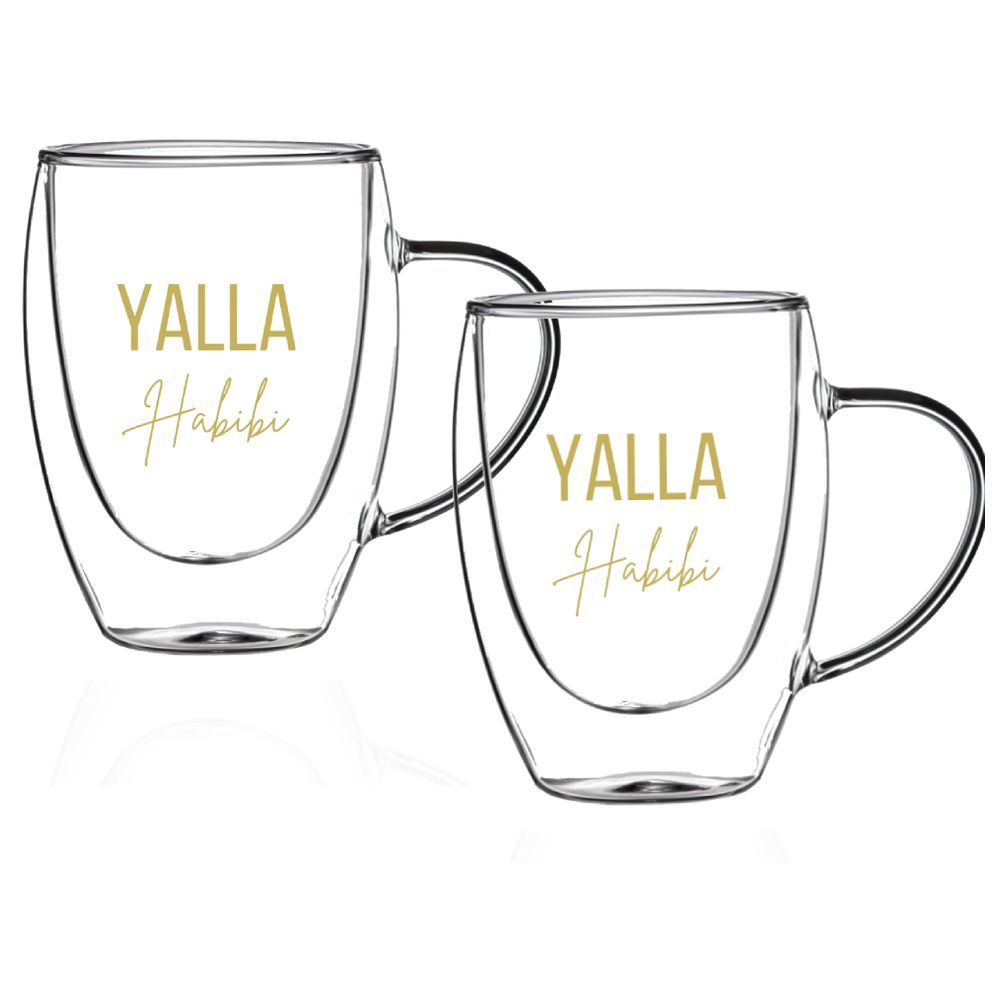 Buy Double Wall Irish Glass Coffee Mugs 300 ML, 1CHASE