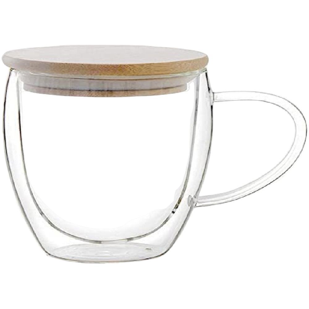 Buy Double Wall Irish Glass Coffee Mugs 300 ML, 1CHASE