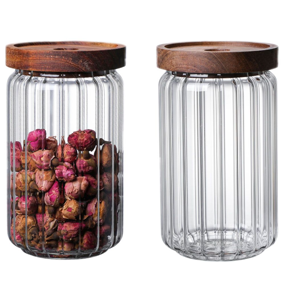 Buy Glass Food Storage Jar With Bamboo Lid Set of 6 - 1CHASE – 1Chase Home