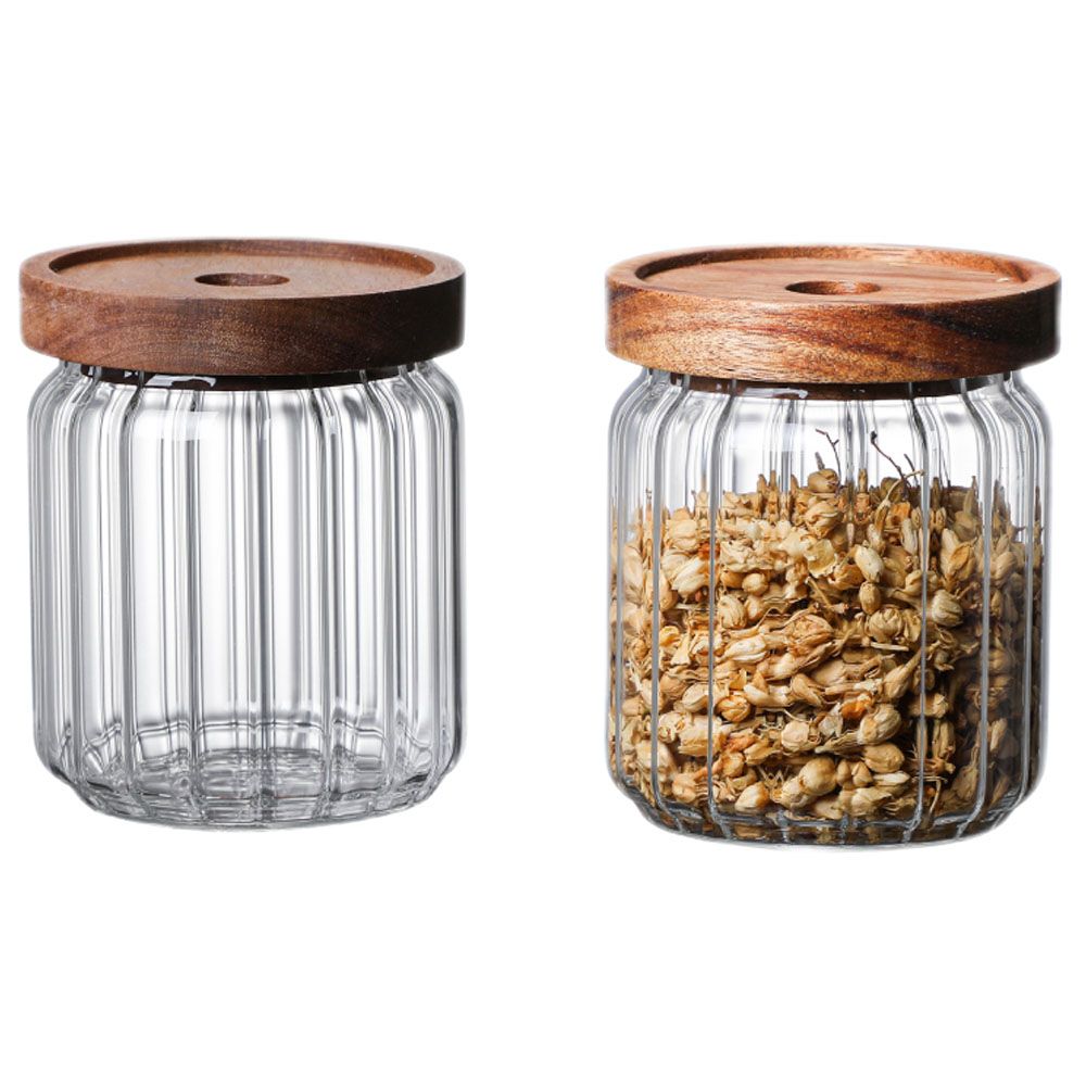 Buy Glass Food Storage Jar With Bamboo Lid Set of 6 - 1CHASE – 1Chase Home