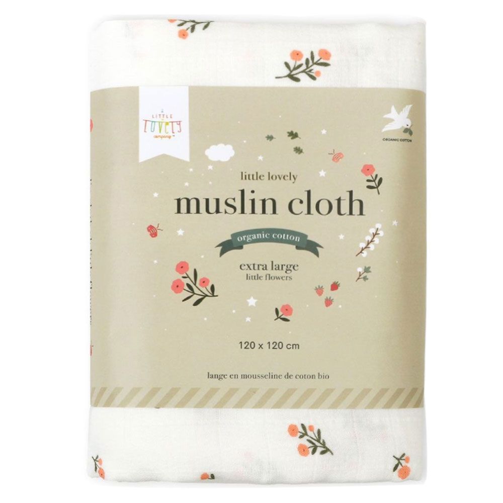 Muslin cloth XL: leaves - taupe