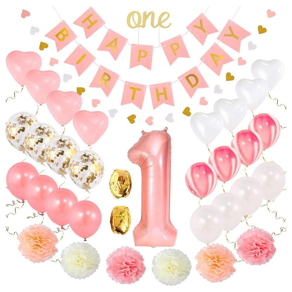 Solid Decorative Balloon Set 36pcs  Rose gold party, Gold birthday party  decorations, Girl birthday decorations