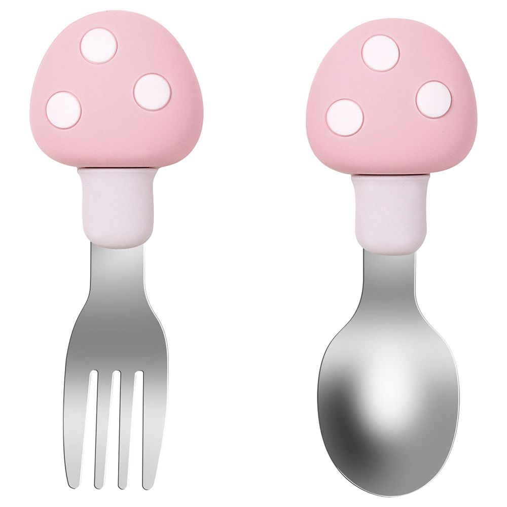 Haakaa Silicone Toddler Utensils Bendy Spoon and Fork with A Handy Storage  Case Baby Cutlery Set Made of Food Grade Silicone, SUVA Grey 