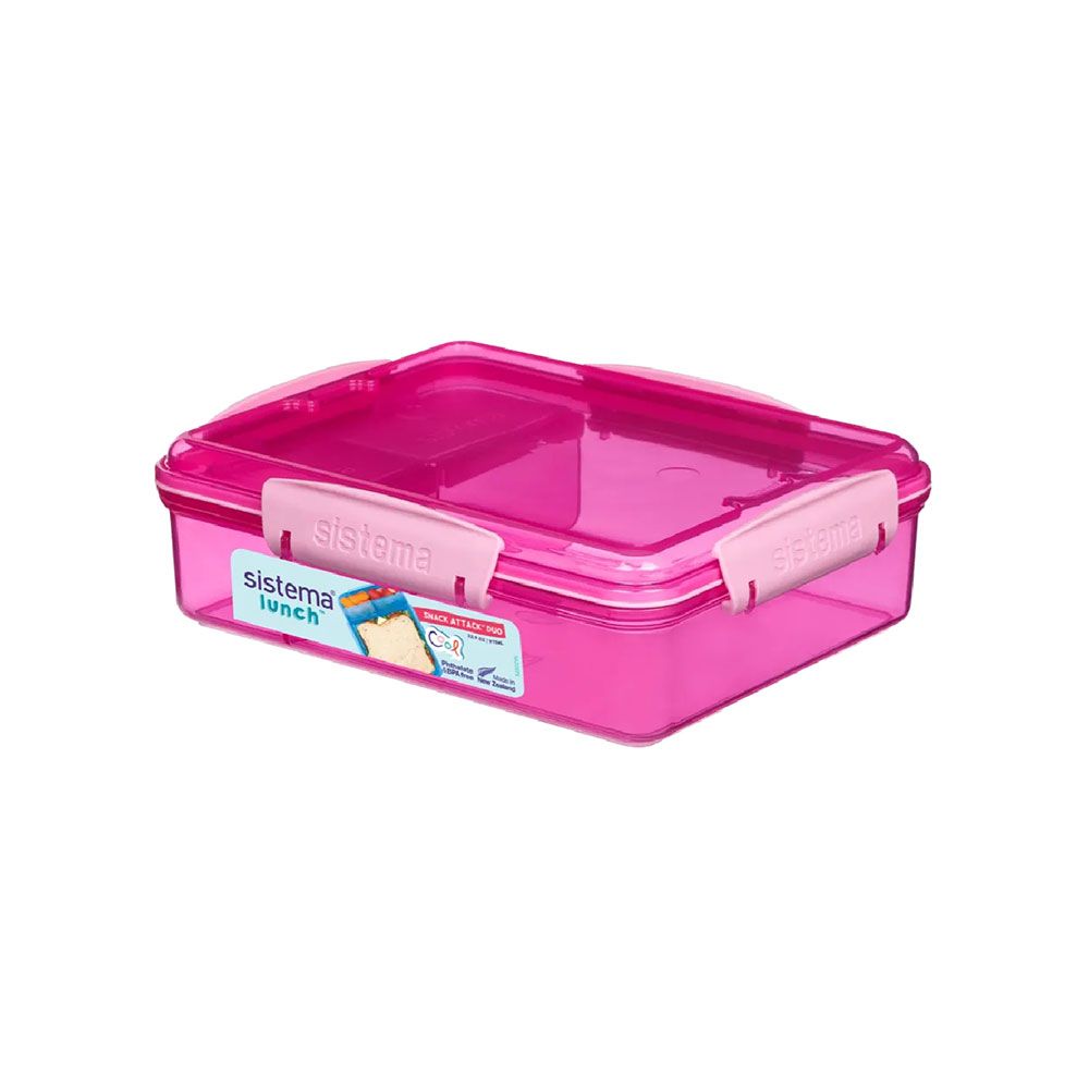  Sistema To Go Multi Split Food Storage Container, Clear with  Coloured Clips, 820 ml : Home & Kitchen