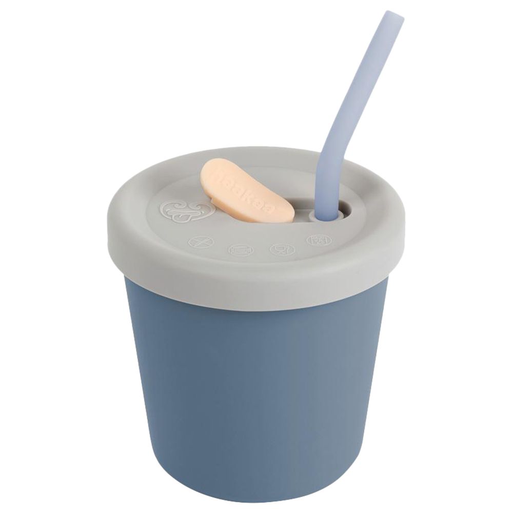 No Spill Sippy Silicone Cup with Straw (PURPLE)