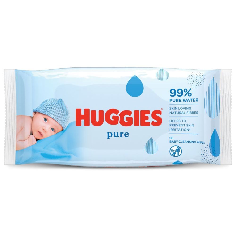 Huggies Baby Wipes Pure 2+1 Free 56sx3 Pack (168 Wipes)