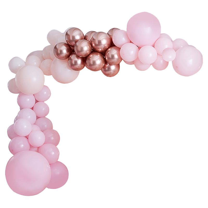 Ginger Ray Pink Happy Birthday Latex and Orb Double Stuffed Party Balloon Decorations Pack of 3