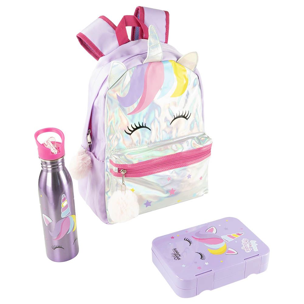 Bentgo Kids Prints Tritan Water Bottles UnicornLavender Galaxy