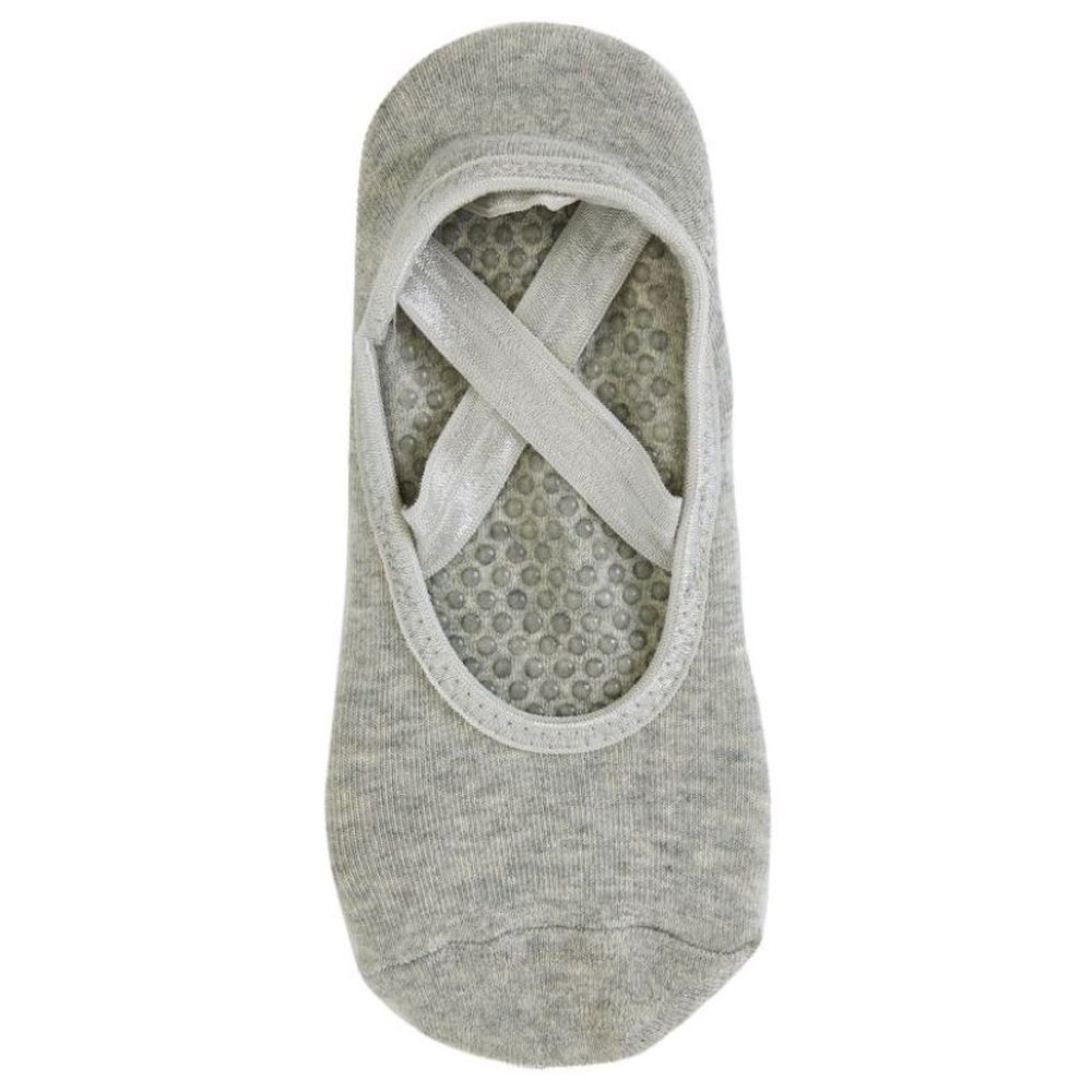 Grey Toeless Yoga Socks with Grip – Prickly pear me