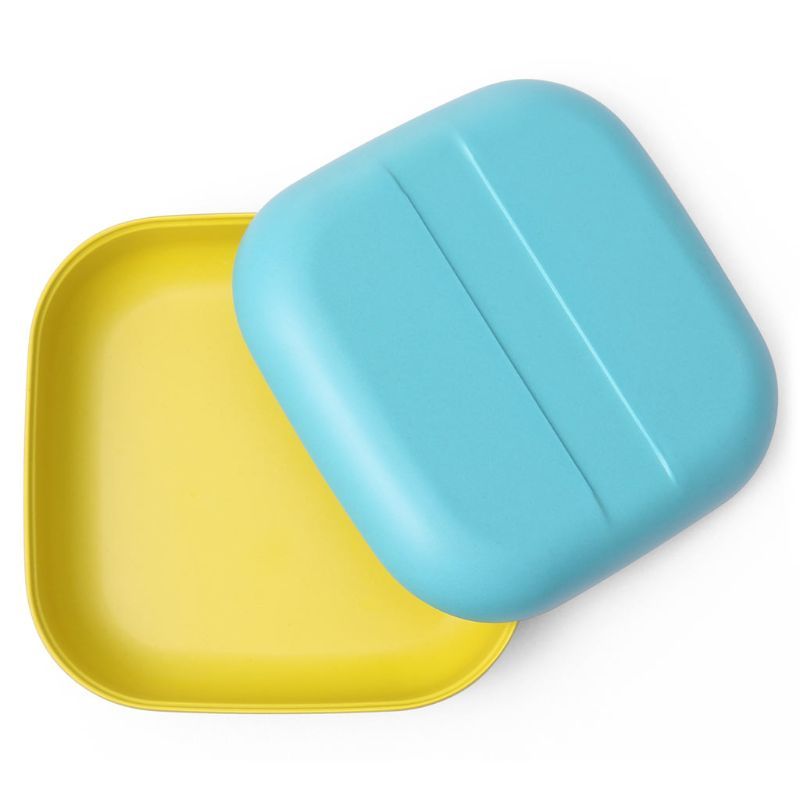 Ekobo Piatto a Scomparti Bambino in Fibra di Bambù, Lemon - Resistente ed  Ecologico unisex (bambini)