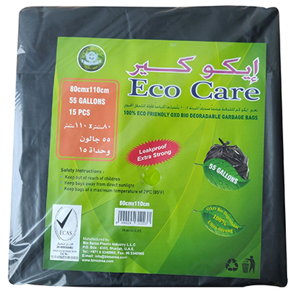 Eco Care - White Garbage Bag Roll - 30 Bags - 5 Gallon