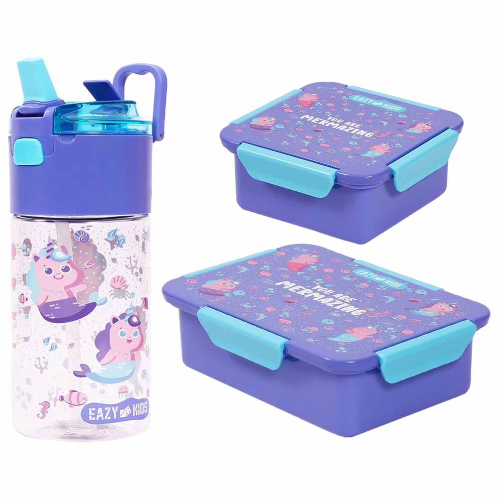 Eazy Kids - Bento Boxes w/ Insulated Lunch Bag - Jawsome Shark Blue