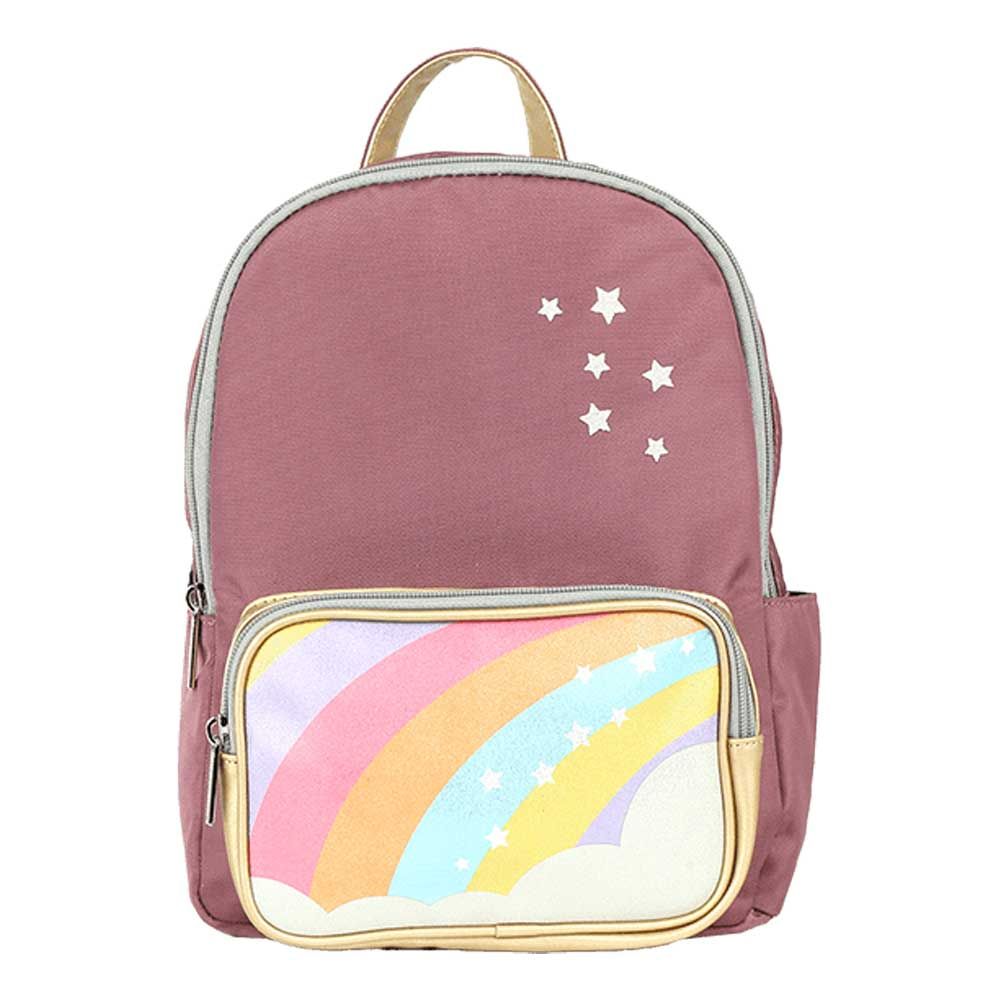 Caramel & Cie - Small Starry Rainbow Backpack 12.20 inch - Pink