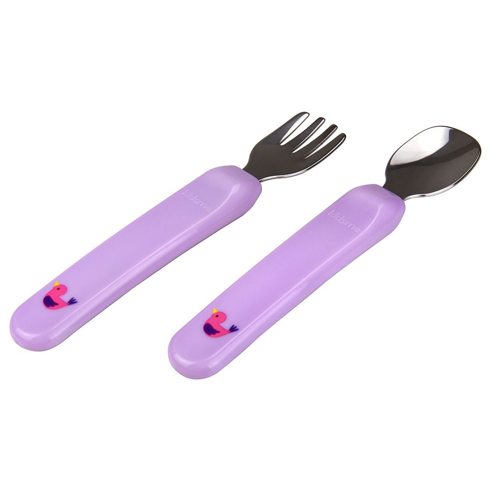 Fun Purple Children's Utensils Spoon + Fork Set